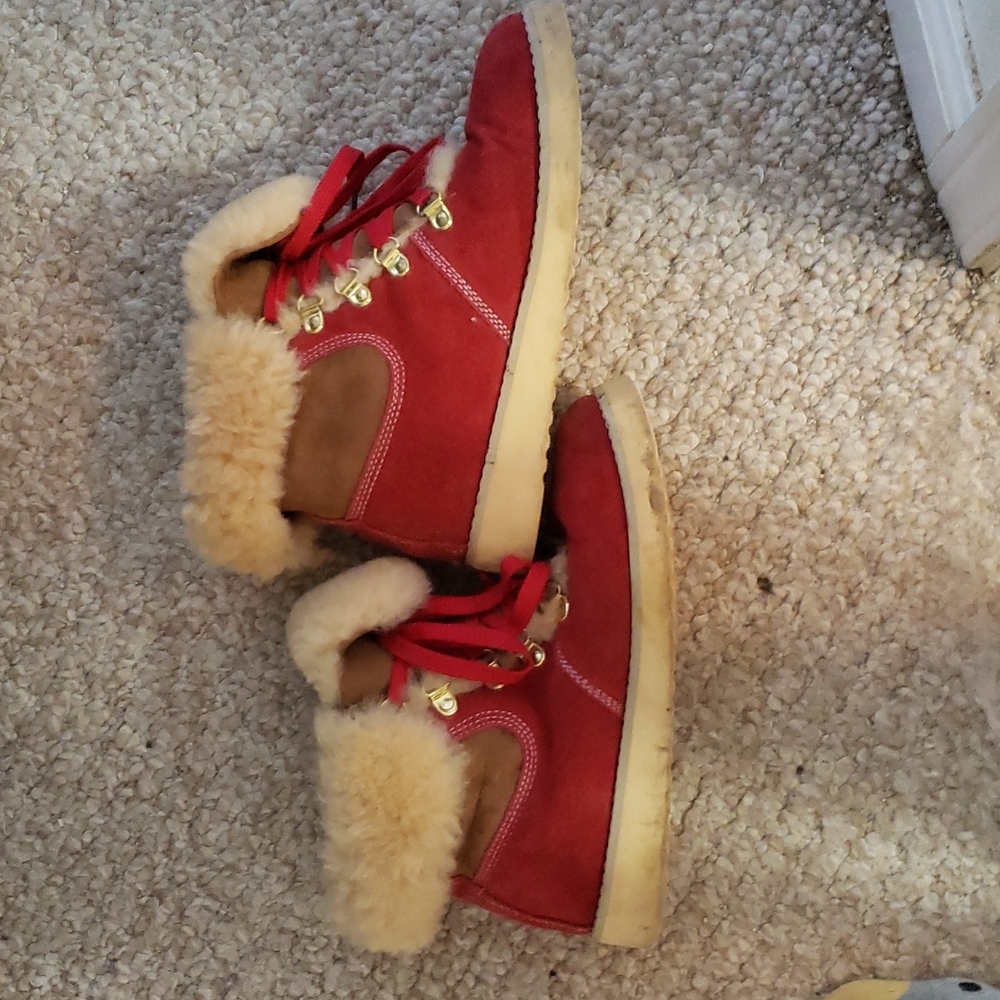 Red fleece lined boots